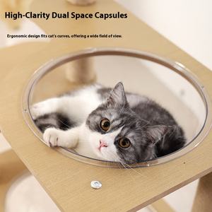 Árbol para Gatos Grande de Varios Niveles, Plataforma de Salto Extra Alta y Gruesa, Postes para Rascar, Escalera para Trepar, Cama para Gatos con Forma de Cápsula Espacial - Product Image 6