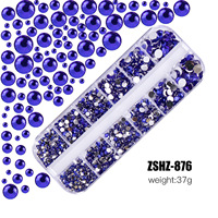 Accessoires de nail art en ABS à 12 compartiments, strass en résine à fond plat scintillants pour vêtements, mugs et décoration d'ongles DIY