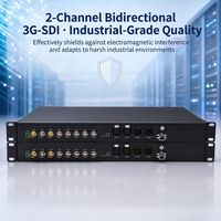Émetteur-récepteur optique bidirectionnel 2 canaux 3G-SDI XLR audio 24 bits 10 km monomode pour fibre optique, montable en rack 1U, OEM