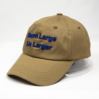 Gorra de Béisbol Dream Large Live Larger con Bordado 3D, Color Caqui, Algodón Lavado, Sin Estructura, con Logotipo Personalizado, Gorra Suave para Papá