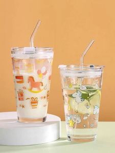 Tazas de Vidrio Personalizadas con Logotipo de 350 ml y 400 ml con Escala y Tapa de Silicona con Pajita de Fácil Apertura para Bebidas Energéticas - Product Image 5