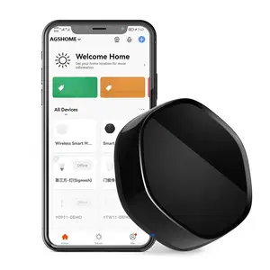 Tuya Smart Home Zigbee Hub, Multi-Mode Gateway + IR Remote Control Bluetooth Jaring Jembatan Nirkabel untuk Kehidupan Cerdas Alexa Google