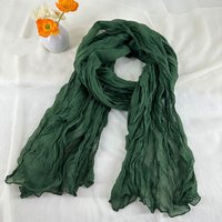 Printemps été doux mince couleur unie plissé foulard Wrap 180*90CM Polyester foulards musulman dames froissé plissé châle Hijab
