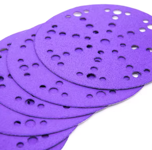 Disco de lijado de diamante para <span class=keywords><strong>afilar</strong></span> cuchillos, disco de lijado de cerámica púrpura, papel de <span class=keywords><strong>lija</strong></span> <span class=keywords><strong>con</strong></span> respaldo de bucle de gancho de 150mm y 6 pulgadas - Product Image 6
