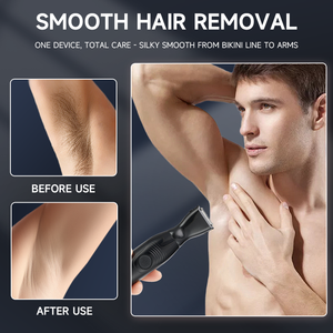 ماكينة حلاقة كهربائية 8 في 1 للرجال، ماكينة تشذيب شعر الجسم، ماكينة إزالة الشعر لاسلكية، مقاومة للماء، ماكينة تشذيب شعر المناطق الحساسة للرجال. - Product Image 3