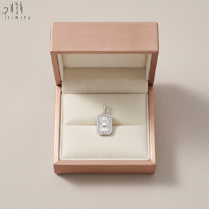 จี้เพชรทรงบาแกตต์และทรงกลมเจียระไนแบบบริลเลียนท์ ทองคำขาว 14K คุณภาพเยี่ยม สำหรับผู้หญิง เหมาะสำหรับเป็นของขวัญและสวมใส่ในชีวิตประจำวัน - Product Image 3