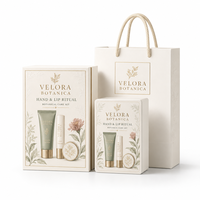 Boîte cadeau cosmétique rigide personnalisée avec insert divisé pour duo de baume à lèvres et lotion pour les mains, emballage personnalisé pour produits de soin de la peau