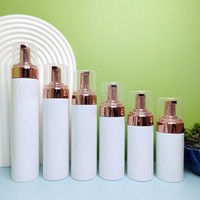 Flacon en mousse blanche avec tête de pompe électroplaquée, 100ml-250ml, mousse nettoyante, flacon moussant