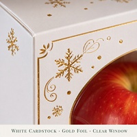 Großhandel Maßgefertigte Weihnachtsapfel-Geschenkbox, Karton-Obstverpackungsbox mit Griff & Rechteckigem Fenster