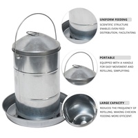 Mangeoire pour volaille en métal galvanisé avec poignée Seau d'alimentation pour poulet de grande capacité Factory Direct Heavy Duty Farm Poulet Feeder