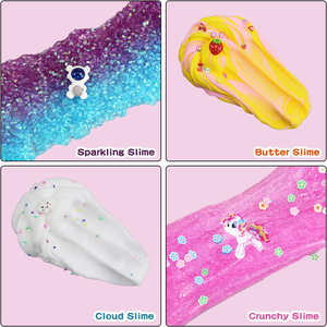 Kit de slime créatif pour enfants, 13 pièces, pour filles et garçons, slime croquant et slime beurre DIY, jouet anti-stress, idéal pour les cadeaux de fête et les remplissages de paniers de Pâques - Product Image 1