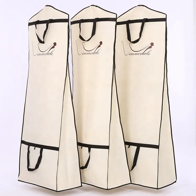 garment bags custom logo Wedding Gown Evening Dress Foldable Non-Woven luxury garment cover