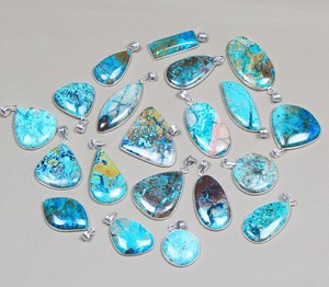 สร้อยคอจี้คริสโซโคลลาทำด้วยมือธรรมชาติสำหรับผู้หญิงเครื่องประดับกรอบคริสตัลหรูหรา - Product Image 5