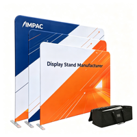 Papan Latar Belakang Pameran Kain Tension Aluminium Portabel Kustom, Stand Backdrop Pop Up untuk Acara Pemasaran Merek di Pameran Dagang