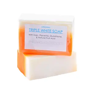 Private Label Organic Kojic Acid Placenta Glutathione Triple Whitening Bleaching Soap