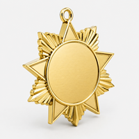 Medaglia Personalizzata in Lega di Zinco Placcata Oro a Forma di Stella, Medaglia Sportiva in Metallo per Incisione, per Eventi Scolastici