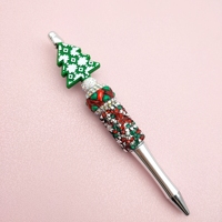 Stylos fantaisie en résine et strass, cadeaux de Noël en plastique à faire soi-même, fournitures de bureau promotionnelles, vente en gros de stylos DIY