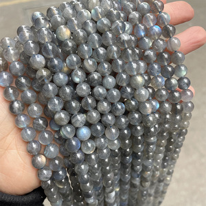 ลูกปัดอัญมณีลาบราดอไรต์ธรรมชาติสีฟ้า6mm8mm10mm ลูกปัดกลมขัดเงาสะท้อนแสงลาบราดอไรต์สีฟ้า - Product Image 2