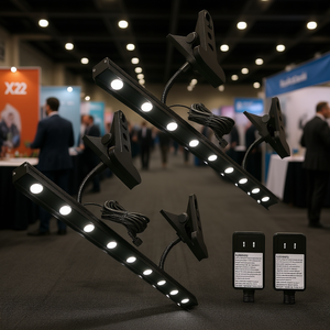 Soporte para pancartas con luz LED X2, montado en poste negro, resistente a la intemperie, para pancartas de ferias comerciales - Product Image 2