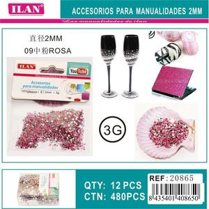 Strass Ilan 2mm Rosa 3g per Artigianato e Progetti Fai-da-Te - Product Image 1