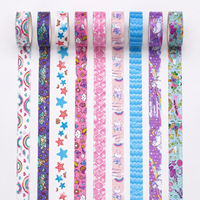Ruban Washi Kawaii personnalisé avec emballage et étiquette ronde, ruban adhésif décoratif pour l'artisanat, le scrapbooking et le bricolage