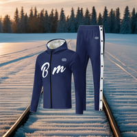 Ensemble d'entraînement unisexe personnalisé : veste à capuche zippée et pantalon à boutons latéraux pour équipes et clubs sportifs OEM/ODM, respirant et à séchage rapide