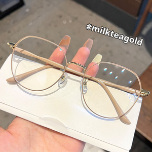 Aesthetic Oversized Polygonal <strong>Glasses</strong> Trendy Metal <strong>Frame</strong> Blue Light Blocking Custom Prescription Optical Eyeglasses <strong>Frames</strong> - Product Image 5