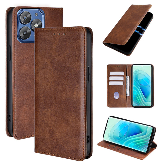 Luxury Shockproof PU Leather Phone Case for Infinix Hot 50i 4G Magnetic Card Holder Back Cover for Infinix Hot 50 Pro+ 4G