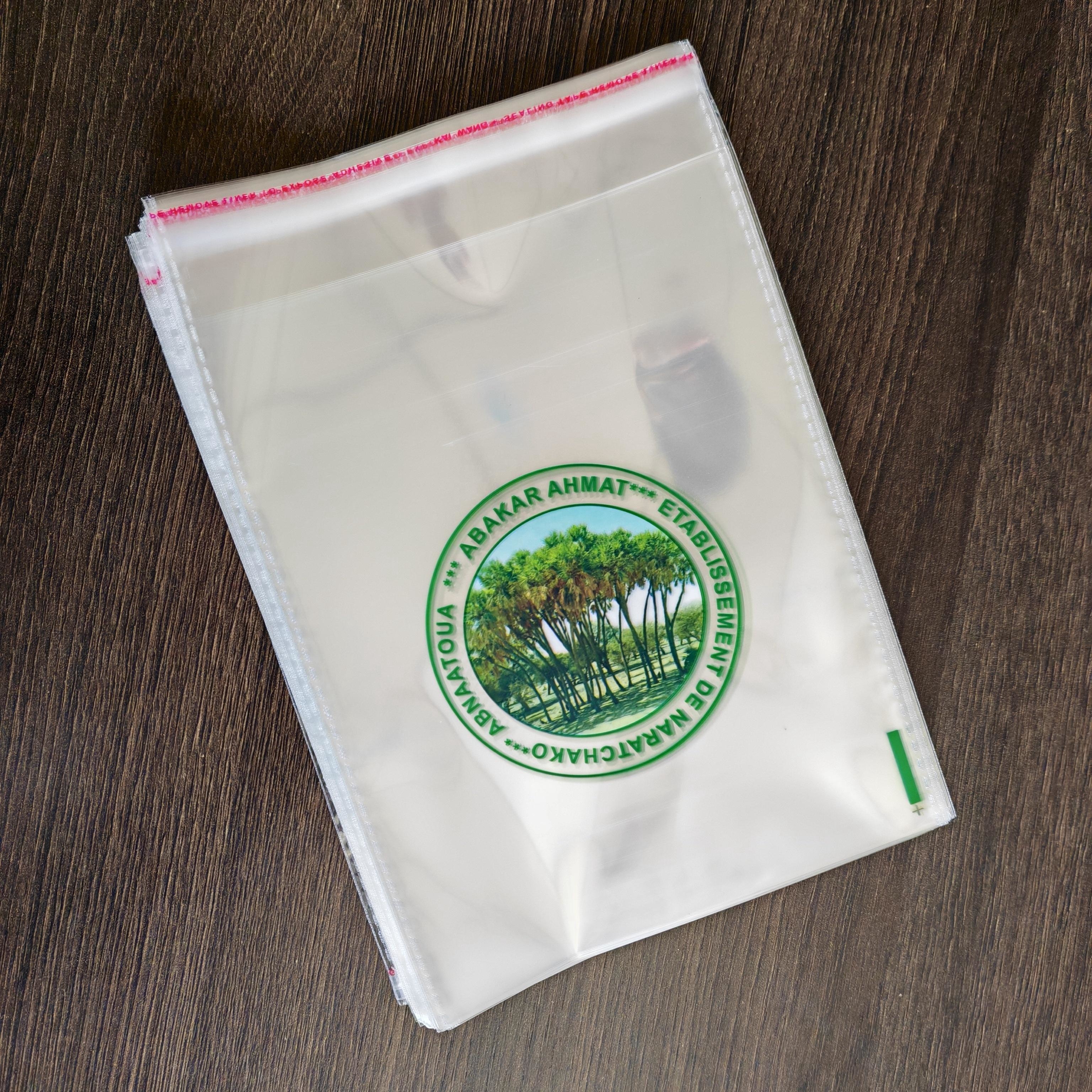 Custom Five-color logo Printing clear Self-adhesive Bag Cellophane Merchandise Transparent OPP Commodity Plastic Packaging Bag