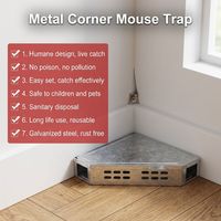 Piège à souris triangulaire en métal, capture vivante et humaine, multi-captures, pour souris et rats, stations d'appât extérieures, pièges à souris