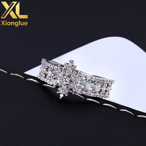 Luxury Hollow Out <b>Cross</b> Snowflake <b>Ring</b> <b>Silver</b> Plated Iced Out Bling CZ Stones Diamond Cut Design Fine Jewelry - Product Image 4