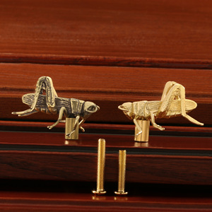 Poignées de meuble en laiton massif, style chinois, en forme de sauteuse, poignées de <span class=keywords><strong>porte</strong></span>, crochets métalliques, bouton de quincaillerie à trou unique - Product Image 4