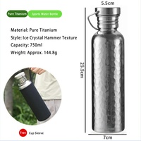 Bouteille d'eau en titane pur, légère, sans danger pour les aliments, étanche, écologique, portable, pour le cyclisme, le camping, les voyages, et compatible avec l'eau bouillante