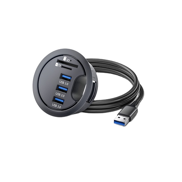 Cross-border USB Hub Card Reader, Round Perforated Desktop Docking Station, 3.0 , Splitter