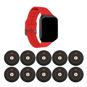 Byhubyeng Top Bán Không Dây Gọi Hệ Thống 1 Receiver Đồng Hồ Máy Nhắn Tin 5 Transmitter Nút Gọi 433Mhz Nhà Hàng Bồi Bàn Dịch Vụ - Product Image 2