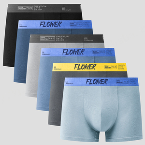 Boxers de algodón para hombre transpirables de tiro medio con logotipo de letra personalizado de alta calidad para hombre - Product Image 3