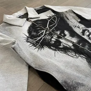 Sweat à capuche unisexe surdimensionné en tapisserie tissée respirante, style streetwear japonais décontracté, pour l'automne, motif anime - Product Image 6