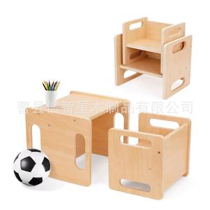 Solid Wood Children's <b>Table</b> And Chair Set <b>Adjustable</b> Height For Toddlers Scandinavian Style Durable Kids Furniture - Product Image 5