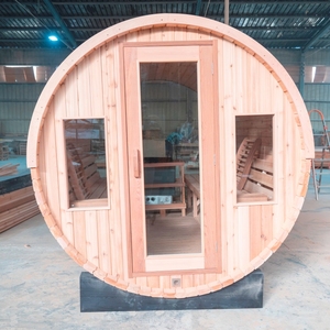 Phẳng Thủy Tinh Ngoài Trời Thùng Tắm Hơi Gỗ Đốt Bếp Hơi Nước Tắm Hơi Với Gối * 2 - Product Image 3