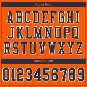 Maillot de football authentique en maille de style classique orange, marine et blanc personnalisé - Product Image 3