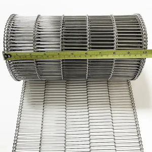 Resistencia a la corrosión y a altas temperaturas Cinta transportadora de cadena de escalera de malla de alambre de acero inoxidable 304/316 Cinta de malla B - Product Image 3