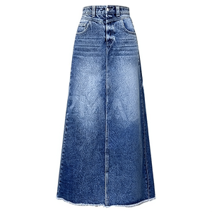 <b>High</b> Quality Customized Breathable Cotton Women Casual Workout Jeans Skirt with Pocket Solid Pattern All Seasons Wholesale - Product Image 1