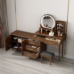 Hiện đại rắn gỗ cao cấp Vanity tủ quần áo với đèn LED gương ẩn ngăn trang điểm bảng cho mặc quần áo hàng ngày sử dụng - Product Image 3