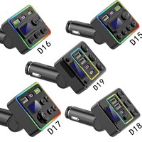 Transmetteur Bluetooth portable D16 pour voiture / Double ports USB de charge rapide / Appel mains libres avec charge PD / Lecture de cartes TF/clés USB