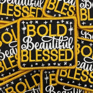 Vendita all'ingrosso frase incoraggiante patch ricamate per tessuto con ferro su supporto per i vestiti - Product Image 2