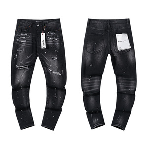 Jeans de Hombre Estilo Moto y Biker, con Recubrimiento de PU Ecológico, Lavado Desgastado, de Alta Calidad, Venta al Por Mayor 2026, Lujosos y Casuales - Product Image 4