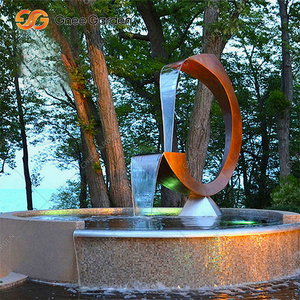 Mur d'eau en acier corten antirouille-Rideau en métal rustique de haute qualité, idéal pour la décoration de jardin - Product Image 1