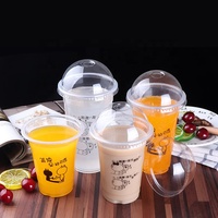 Gobelets en plastique à paroi simple pour pouding, 8oz, 12oz, 16oz, en PET de qualité alimentaire avec couvercles plats ou bombés, vente en gros pour glaces et poudings