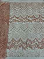 Tissu en maille brodé de paillettes avec franges de cristaux et perles de luxe, en stock pour livraison rapide