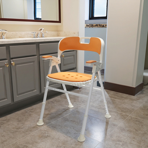 Chaise de bain de douche légère pour usage domestique et hospitalier avec pieds en caoutchouc antidérapants - Product Image 1